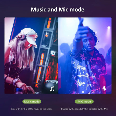 20 Foot RGB Smart LED Strip Lights Kit With Dope Music Sync App Control Dimmable 5050 LED Tape in music and mic mode