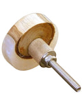 Set Of 8 Round Wooden Knobs Brushed Contemporary Cabinet Hardware Finger Pull Kit For Kitchen Cupboards Drawers Doors White And Brown Finish Durable Handcrafted Quality