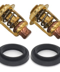 Two Pack Plug N Play 143 Degree Fahrenheit Thermostats And Seals Kit For V6 Outboard Motors 135 150 175 200 HP Replacement 75692Q2 75692 Q2