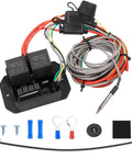 12V/24V Digital Radiator Fan Controller Kit With Adjustable Temperature Range 104 To 230 Fahrenheit, LED Real Time Display