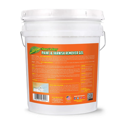 No Sweat Paint And Varnish Remover Gel Heavy Duty Formula in 5 Gallon container for removing paint from wood and decks.
