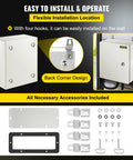 Heavy Duty 12 X 10 X 6 Inch Steel Electrical Enclosure Nema 4x Ip66 with installation hooks and accessories for quick setup.
