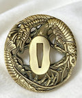 Shrimp Tsuba Brass Guard Fuchi Kashira Japanese Sword Fittings Dope Hand Guard Upgrade on white background