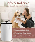 Woman using Heavy Duty Iron Adjustable Towel Warmer Stand No More Bending Over Elevates Towels Up To 9 Inches in bathroom with dog