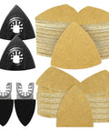 119 Piece Multitool Sanding Pads Set For Oscillating Tools Includes Triangle And Finger Sandpapers In Multiple Grits