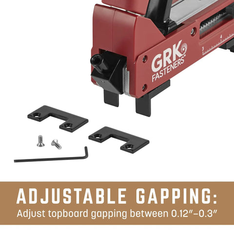 AnglePro Hidden Deck Fastening Tool for clean screw free decks with precise between board gapping from 0.12 to 0.30 inches.