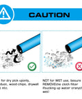 Illustration showing dry use guidance for Cloth Filter Bag For Vacmaster 1.5 To 3.2 Gallon Wet Dry Vacuums And Armor All Models AA155 AA255
