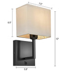 Set Of 2 Modern Fabric Wall Sconces In Black Finish Hardwired Wall Mount Lamps With Switch E26 Socket Up To 60W Indoor Use