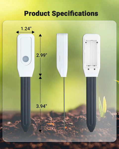 Smart WiFi Soil Moisture Meter For Plants With App Alerts No Guesswork 2 In 1 Sensor Tracks Moisture And Temperature Remotely Real Time Data For Indoor Outdoor Gardening And Houseplant Care, white probe 2.99 in