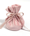 Velvet Drawstring Jewelry Bags Set, 12 Pack Colorful Ribbon Storage Pouches, pink velvet pouch with ribbon closure.