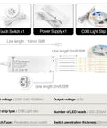 12V Warm White COB LED Strip Light Kit With 6.56Ft Length Self Adhesive Mount Parallel COB LEDs for Bright Even Lighting No Dark Spots