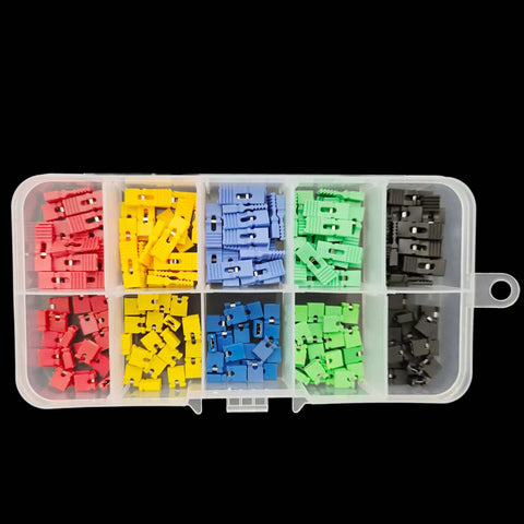 200Pcs Mixed Jumper Caps Kit 2.54mm Pitch For Arduino Raspberry Pi PCB Projects in assorted colors in organized box