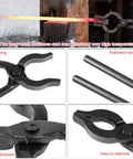 12 Inch Forge Tongs For Welding And Blacksmithing With Slip Resistant Grip Universal Forging Tongs close-up details