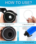 Six Pack Silicone Water Bottle Lid Gasket Set for Stainless Steel Bottles Leak Proof O Rings Replacements for 14/18/22/32/40/64oz Lids and Spouts BPA Free Fits Chug Lids, how-to-use steps