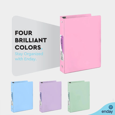 Two Inch Three Ring Binder With Clear View Cover And Two Inside Pockets A Real Go To Everyday Workhorse That Holds Up To 400 Sheets Of Letter Size Paper Assorted Colors 6 Pack Great For School Office And Home Organization in pink, blue, purple, and green