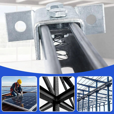 50 Piece 3/8-16 Spring Nut And Bolt Kit for strut channel systems in electrogalvanized carbon steel for HVAC and solar use
