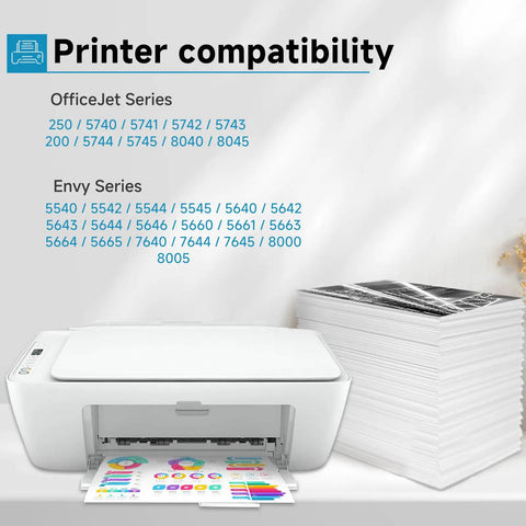 62XL Ink Cartridge Replacement For HP Envy Series Printers Black And Color Combo Pack High Yield Ink with printer compatibility list