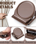 10 Pcs Magnetic Curtain Clips Closure Magnets For Indoor Outdoor Curtains No Light Leakage On Patio Gazebo Cabana Dark Brown Easy Install And Gentle On Curtains, showing detailed view of clip design.