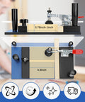 Rail Coping Sled for Router Table with adjustable jigs, black and blue base, clamps, and handles for precision woodworking.