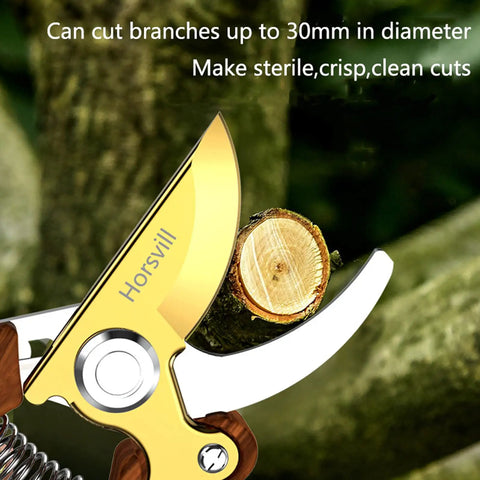 Heavy Duty Garden Pruning Shears With Japanese SK4 High Carbon Steel Blade For Sharp, Long Lasting Cuts cutting branch