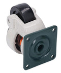 Heavy Duty 51 Millimeter Leveling Stem Casters With Height Adjustable Retractable Swivel Wheels And Real Deal Pads, gray caster demonstrating durable design.