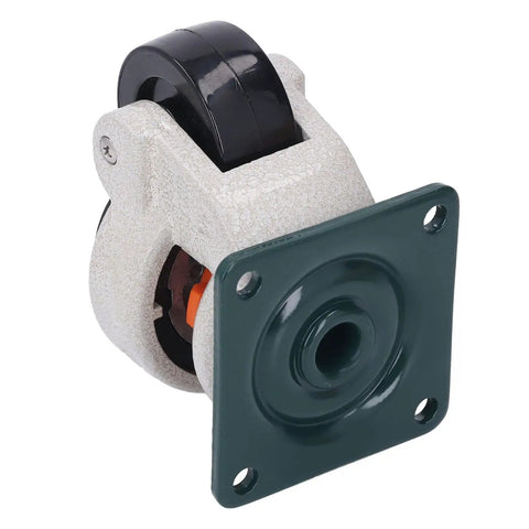 Heavy Duty 51 Millimeter Leveling Stem Casters With Height Adjustable Retractable Swivel Wheels And Real Deal Pads, gray caster demonstrating durable design.