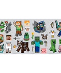 Assorted Minecraft Characters Peel And Stick Wall Decals For Kids Bedrooms And Gaming Spaces, Sizes 1.7 To 4.9 Inches