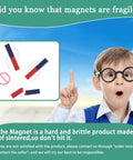 Child surprised by breaking Two Pack Kid-Friendly Bar Magnets For Kids With Clear North And South Poles illustration