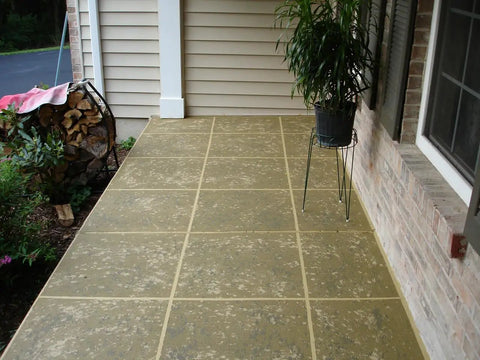 Turbo Wet Look Concrete Sealer Spray on exterior patio surface with a high gloss finish for durability and moisture protection.