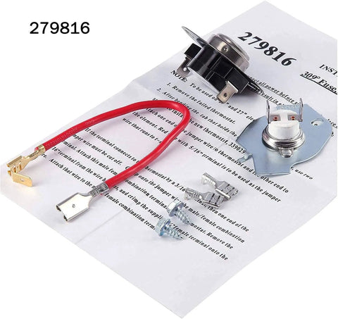 Dryer Heating Element Upgrade Kit With 3392519 Thermal Fuse 279973 Thermostat And 279816 Element 8544771 parts on instruction sheet.