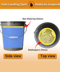 Side and top view of 4 Pack Bee Watering Station For Garden 7.87 Inch Pollinator Watering Station And Butterfly Feeder
