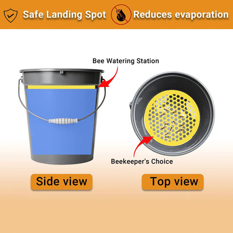 Side and top view of 4 Pack Bee Watering Station For Garden 7.87 Inch Pollinator Watering Station And Butterfly Feeder