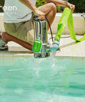 One Point Five Hp Submersible Sump Pump Brings Real Grunt To Move Six Thousand Gallons An Hour, draining water from a pool.