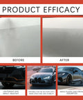 Before and after comparison of dent removal showing effectiveness of Dent Removal Tool For Cars With Anti Slip Suction Cup Heavy Duty Silicone Vacuum Dent Puller Auto Body Repair Kit For Bumpers And Doors Home Garage Or RV Use Easy Quick Fix For Minor Dents.