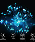 Color Changing Fairy Lights Battery Operated 2 Pack 40Ft Total 120LED Silver Copper Wire RGB String Lights With Remote