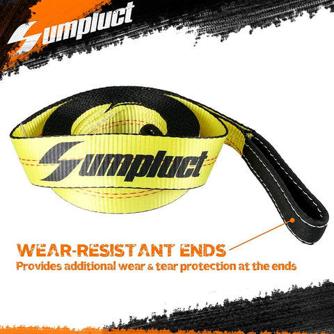 Beefy Heavy Duty Tow Strap 2 Inch By 20 Foot With Loops 20000 Lbs Break Strength Kinetic Recovery Tow Rope For ATV UTV Car Tractor Boat Trailer Emergency Towing Straps Tree Saver, wear-resistant end loop