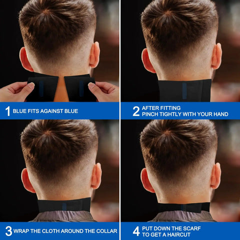 5 Rolls Disposable Barber Paper Neck Strips For Salon Haircuts And Styling Hygienic Absorbent Tissue Stretchy Comfort Fit Single Use Neck Guards That Keep Clients Clean And Clippers Neat Black on haircut model, black tissue wrap