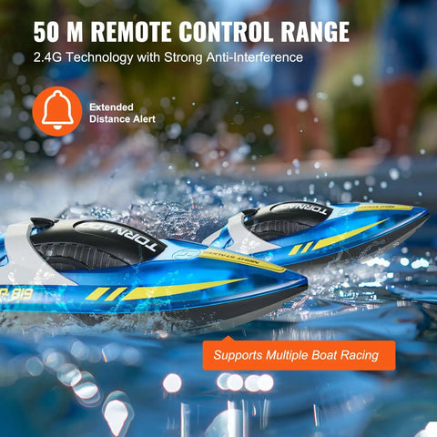 Remote Control Boat for Pools and Lakes Perfect Racing Boat for Kids and Adults LED Night Light 2 Rechargeable