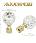 Crystal Ball Lamp Finial Cap For Lampshade Harp Top 1/4-27 Thread Gold Tone Metal Knob Screw Cap With Dope Clear Crackle Crystal