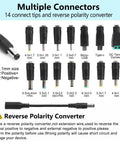 Multiple connectors for Dope Adjustable 3V To 24V DC Power Supply 3A 72W Universal AC DC Adapter with reverse polarity converter.
