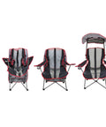 Foldable Canopy Chair With Retractable Sun Shade For Camping, Tailgating, And Outdoor Events, showcasing setup stages