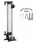Heavy Duty Wall Mount Cable Crossover Machine Dual Pulley Home Gym System with accessories and adjustable steel frame.