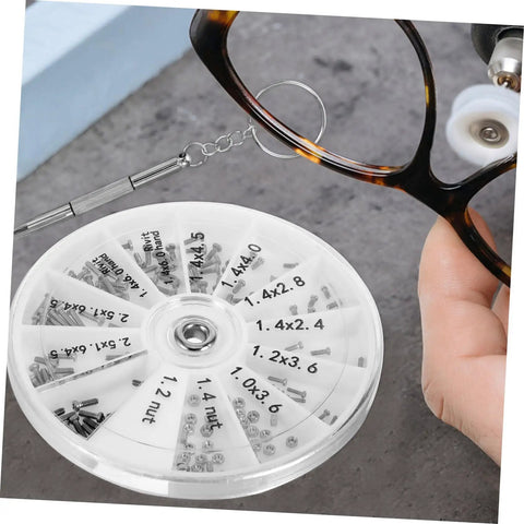 Two Pack Eyeglass Repair Kit With Screws And Screwdriver In A Grab And Go Compact Storage Case For Quick Glasses Repairs
