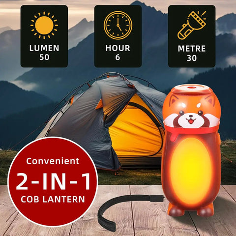 4 Pack Tiny Animal LED Flashlights For Kids 2 In 1 Camping Lantern And Flashlight with tent background