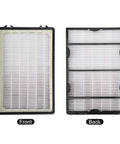 Replacement HEPA Filter Set For HAPF600 Series showing front and back of filter with black frame