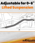 Adjustable Front Track Bar 0-6 Inch Lift for Jeep Wrangler JK JKU, Keeps Your Front Axle Centered After Lifts, Beefy Steel Construction for Off Road, Trail Ready Performance, Built To Handle Rough Trails. diagram of lifted front suspension