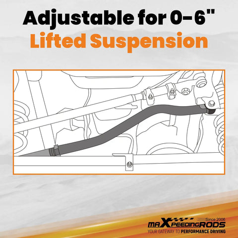 Adjustable Front Track Bar 0-6 Inch Lift for Jeep Wrangler JK JKU, Keeps Your Front Axle Centered After Lifts, Beefy Steel Construction for Off Road, Trail Ready Performance, Built To Handle Rough Trails. diagram of lifted front suspension