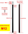 Matte Black M12 Threaded Extension Rod For Pendant Lights And Chandeliers Downrod No Fuss Install with dimensions and thread details