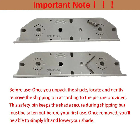 Installation guide for removing shipping pin from Natural Material Roman Shades For Windows Light Filtering Cordless Roman Curtains