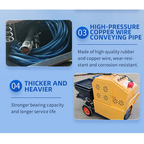 High-pressure copper wire conveying pipe and sturdy sprayer design of Awesome Portable Cement Mortar Plaster Spraying Machine For Wall Stucco.